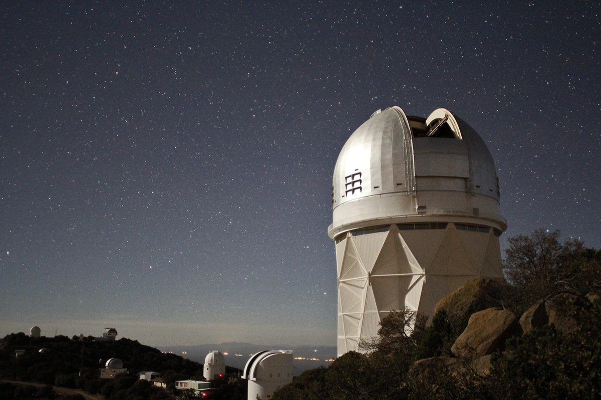 At the telescope